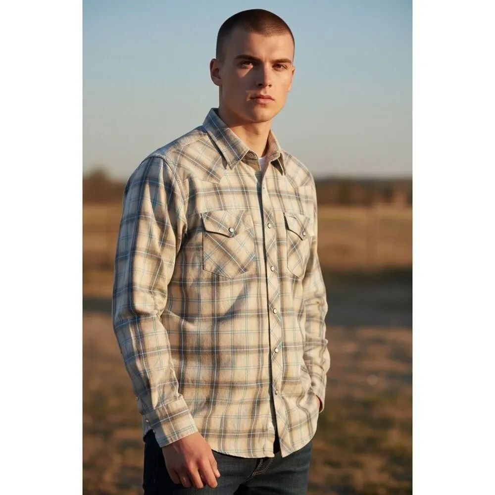 Roper Mens Multicolor Plaid Pearl Snap Button Long Sleeve Western Shirt XL